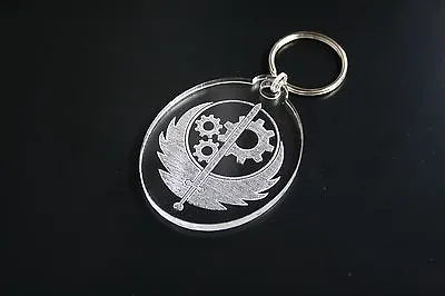 Laser Engraved Acrylic Keyring BOS Brotherhood Of Steel Logo Fallout 3 4 NV • £3.50