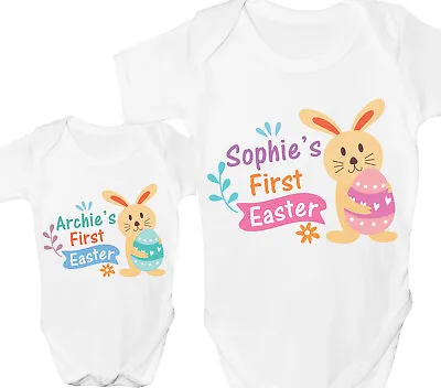 Personalised My First Easter Baby Grow Hatching Egg Babygrow Any Name Bodysuit • £7.25