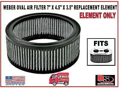 Vw Weber Idf Oval Gauze Air Cleaner Element Idf/drla/hpmx Oval 7 X 4.5  X 3.5 • $29.23