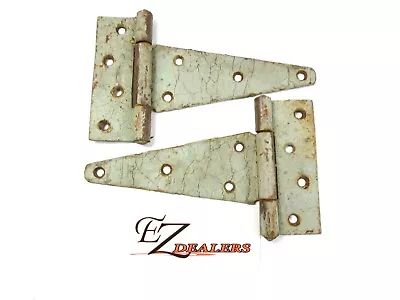 Vintage Hinges (2) Barn Door Gate Shed  8  Swing Hinge  Great Patina • $24.99