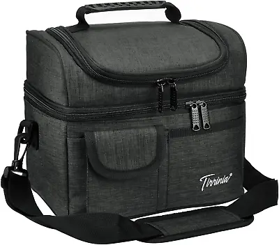 Insulated Cooler Lunch Bag For Men Work Lunch Box Bag With Dual Compartment An • £19.51