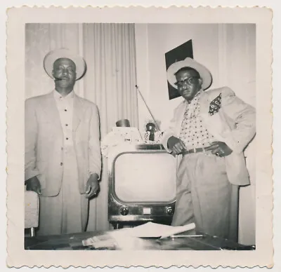 ZOOT SUIT & PORK PIE HAT BLACK MEN By TV SET Vtg 50's AFRICAN AMERICAN Photo • £22.80