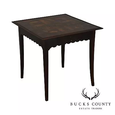 French Country Antique 19th Century Inlaid One Drawer Work Table • $895