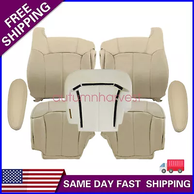 For 00-02 Chevy Tahoe Suburban Front Both Leather Seat Cover & Foam Cushion Tan • $153.95