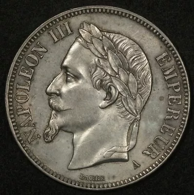 1867-a France 5 Francs Napoleon Iii Paris Mint Km-799.1 • $24