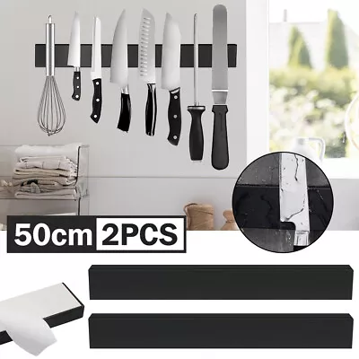 2X Magnetic Knife Rack Magnet Wall Mount Holder Strip Utensil Shelf Kitchen Tool • $37.04