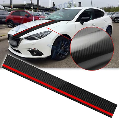 Racing Strip 5D Carbon Fiber Hood Rally Sporty Sticker For Mazda 3 6 MX-5 Miata • $12.92