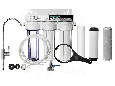 Luxury 3 Stage  Drinking Water Under Sink Filter  (Filter + Tap + Accessories) • £66.90