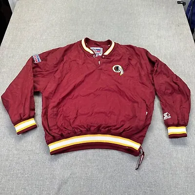 Vintage Starter Pro Line Jacket Washington Redskins Medium Red Pullover Lined • $112.50