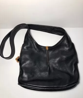 UGG Classic Black Pebbled Leather Crossbody Hobo Bag W/ Hidden Side Pockets • £48.20