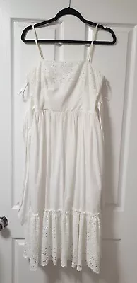 Forever New Size 12 WHITE Cotton Maxi Dress EUC Lined • $29.95