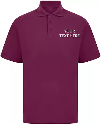 Personalised Embroidered Your Text Polo T-shirt Business Valentines Day Top • £8.99