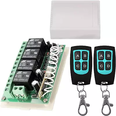 12V Relay Remote Switch Wireless RF Remote Control Switch 4 Channel Relay Module • $34.32