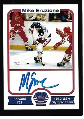 Mike Eruzione Usa 1980 Olympic Miracle On Ice Gold Medal Autographed 3x5 Photo!! • $19.99