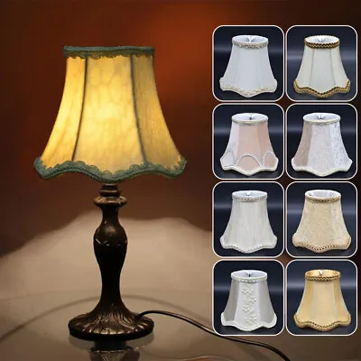 Retro Lace Lampshade Textured Fabric Drum Shade Table Ceiling Light Cover Home • £11.50