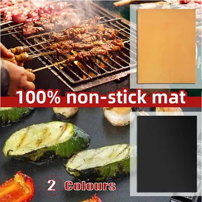 Reusable BBQ Grill Mat Bake Sheet Resistant Teflon Meat Barbecue Non-Stick Party • $15.60