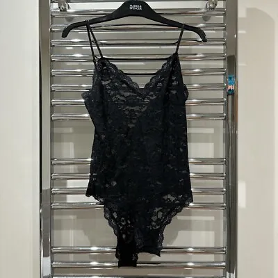 Anthropologie Black Floral Lace Bodysuit • £15