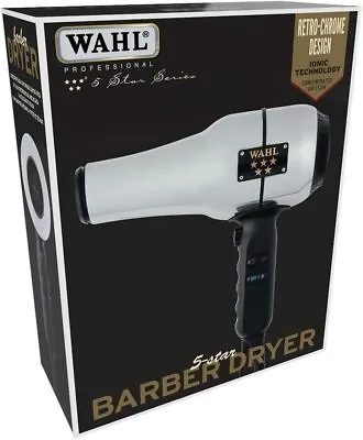 $44.99 • Buy Wahl Professional - 5-Star Series Ionic Retro-Chrome Design Barber Hair Dryer 