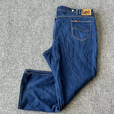 Lee Jeans Men’s 46 X 28 Vintage Blue Denim Suspenders USA Made Farmer Work Wear • $19.99