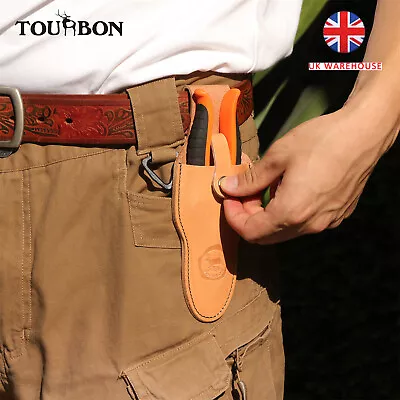 TOURBON Tan Leather Secateurs Belt Sheath Garden Tool Scissors Holster Pouch UK • £15.71