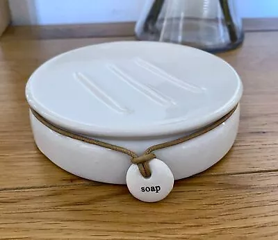 Dunelm Bathroom Soap Dish With Hang Tag White • £4.75