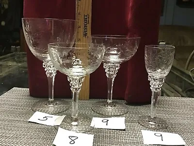 31 Pc Antique Hand Cut Crystal Stemware Tiffin-Franciscan Mariposa Stem # 17501 • $199