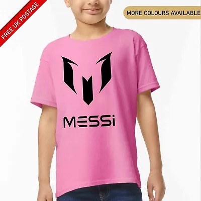 NEW Kids Messi Pink T Shirt Soccer USA Football Lionel #10 Jersey Argentina Top • £13.90
