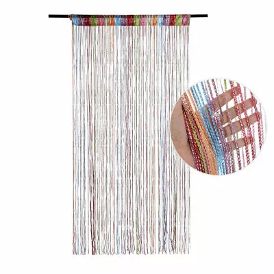 Hanging Beaded Curtains String Curtain Panels Door Fly Screen Room Divider Net • £4.69