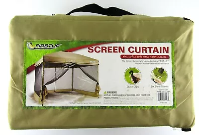 First Up Gazebo Screen Curtain 10' X 10' W/ Quick Clips & Six Steel Stakes New • $19.59