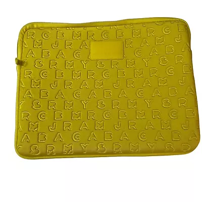 Marc By Marc Jacobs Laptop Computer Case Yellow Embossed Dreamy Logo 14” • $19.95