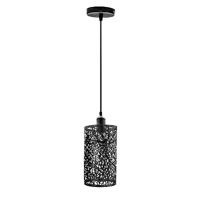 Vintage Ceiling Light Shade Geometric Pendant Lampshade Industrial LED Cage Lamp • £16.89