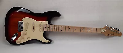 Sawtooth Sunburst With Cream Pickguard ST-ES Strat Electric Guitar • $139