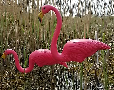 £9.50 • Buy Pink Garden Pond Flamingo Plastic 76 Cm Pair 2 Party Ornaments Decoration 