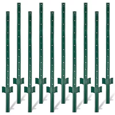 Toriexon Fence Posts 3Feet 10Pack Heavy Duty Metal Fence Post With U-Channel • $51.18