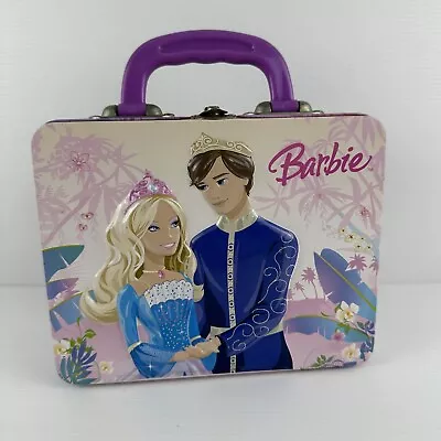 Barbie Lunch Box Storage Tin With Handle Collectible 2006/2007 Mattel Playworks • $18.97