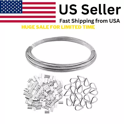 Yookat Wire Rope Cable Includes 1/16inch X 66Feet Stainless Steel Wire Rope • $13.88