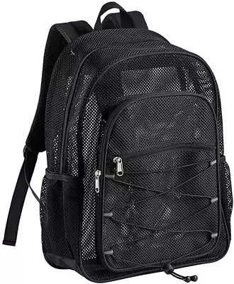 Heavy Duty Mesh Backpack See Through College Mesh Backpack Semi-Transparent Bo • $35.59