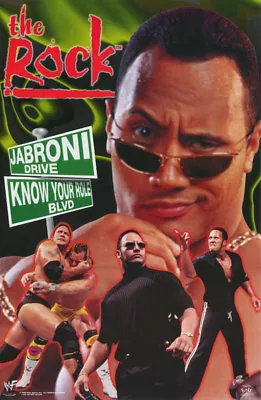 Poster:wrestling: The Rock - Collage - Jabroni Dr - Wwf : Free Ship #3459 • $27.97