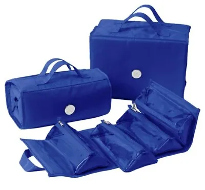 Joy Mangano Store Everything & More 3-piece Organizers Beauty Cases-Blue • $49.45
