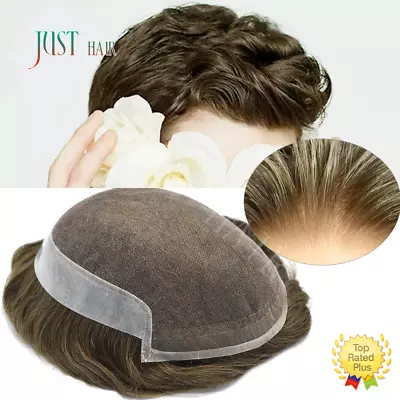 French Lace Front Mens Toupee Poly Skin Hairpieces Human Hair Replacement System • $217.55