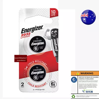 2 X  Genuine Energizer CR2032 Child-Resistant Battery 3V Button 10years Life • $10.37