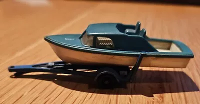 Made In England By Lesney Vintage Boat With Trailer  Matchbox  Series No 9. • £4.99