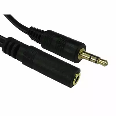 3.5mm Jack AUX Headphone Extension Audio Cable Stereo Male To Female Lead GOLD • £3.65