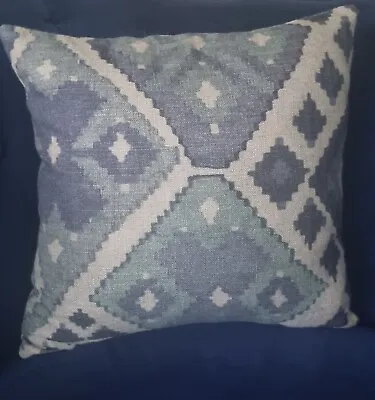 Fab BLUE Ikat Cushion COVER 35cm • £5