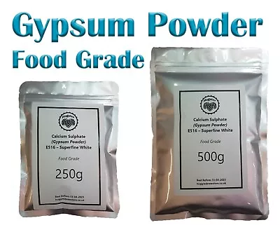 Gypsum Powder Food Grade (Calcium Sulphate) For Mushroom Growth/Homebrewing/Tofu • £8.99