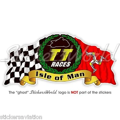 ISLE Of MAN TT Races MANX Moto GP Racing 100mm (4 ) Bike-Helmet Sticker Decal • $4.01