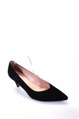 J Crew Women's Suede Pointed Kitten Heel Pumps Black Size 9.5 • $42.69