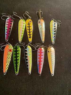 Lot Of 10 Vintage Pro King Trolling Spoons 3 3/4 - WalleyeTroutSalmon • $20