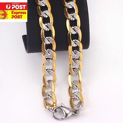 Stainless Steel  Silver & Gold Curb Cuban Chain Necklace Hip Hop Men Women • $14.95