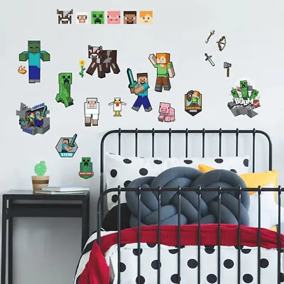 Minecraft Characters Peel & Stick Wall Decals RMK5366SCS Kids Game Room Stickers • $16.99